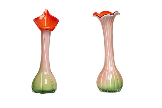 Murano Glass Orange Bloom Vase