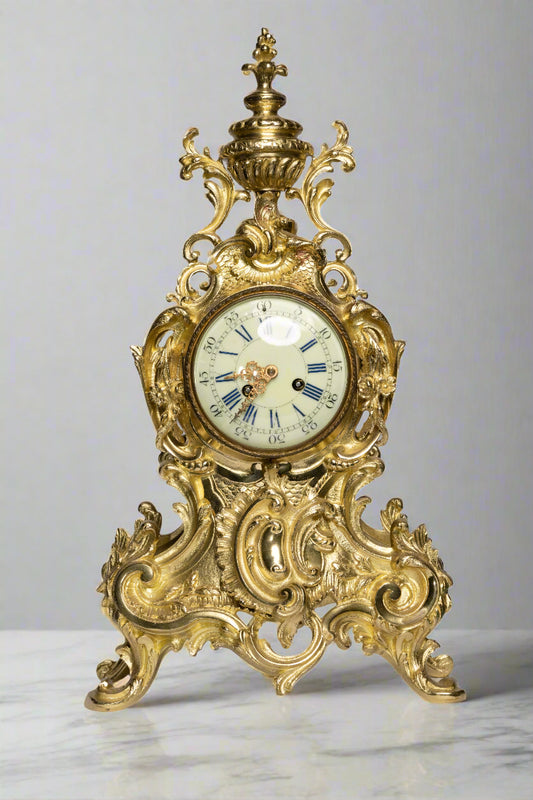 19th-Century Gilded Mantel Clock