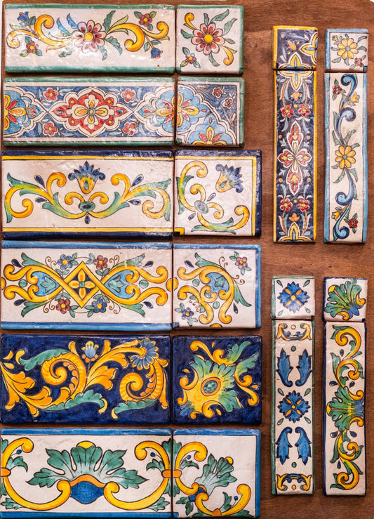Wholesale Hand-painted Italian Tiles Floral Border & Trim Collection