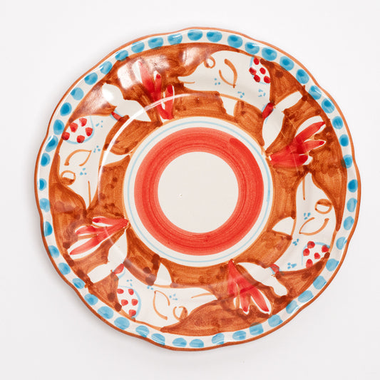 Italian Hand Painted Terracotta Dolphin Plate
