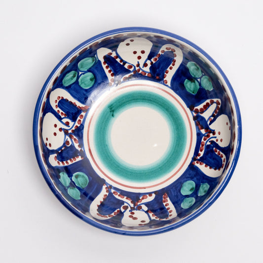 Italian Hand Painted Terracotta Octopus Bowl