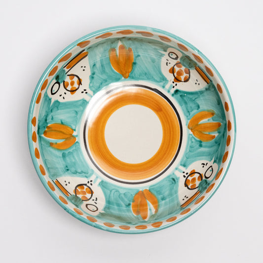 Italian Hand Painted Terracotta Chicken Bowl