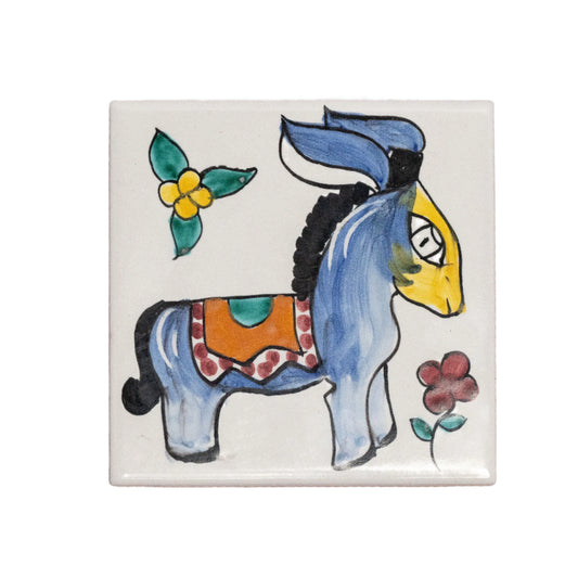 Italian Hand Painted Donkey Tile