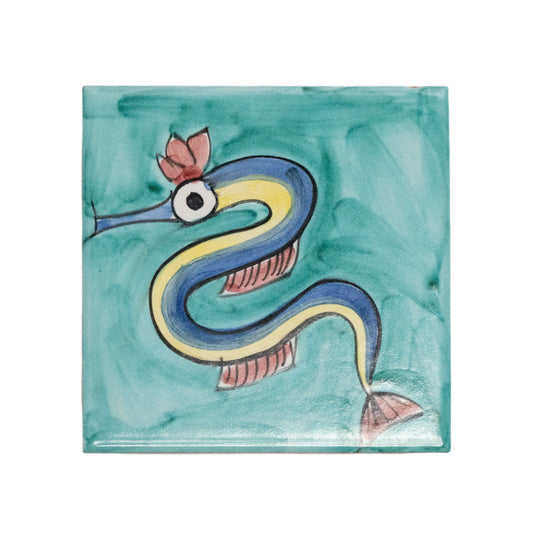Italian Hand Painted Eel Tile