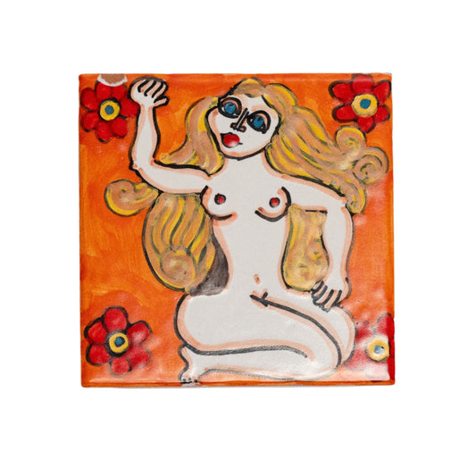 Italian Hand Painted Goddess Tile