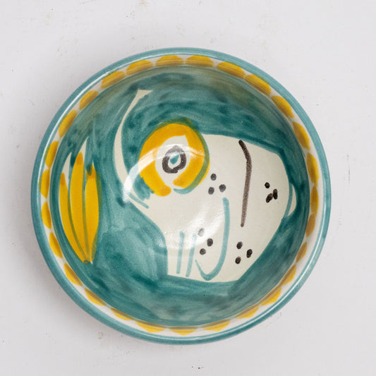 Italian Hand Painted Terracotta Elephant Bowl