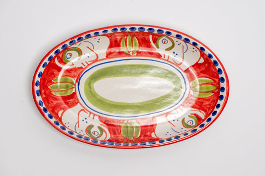 Italian Hand Painted Terracotta Elephant Platter