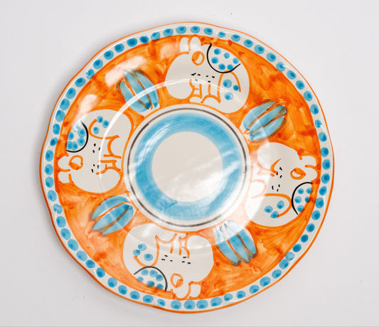 Italian Hand Painted Terracotta Capybara Plate