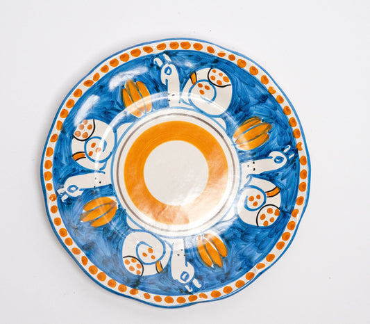 Italian Hand Painted Terracotta Snail Plate