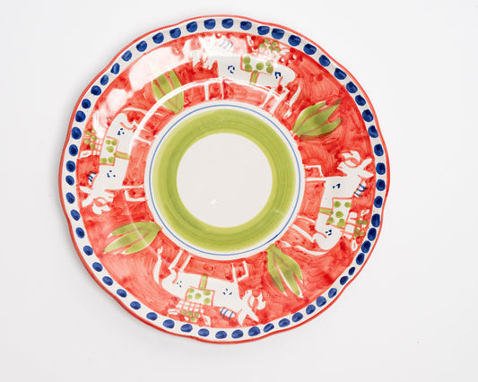Italian Hand Painted Terracotta Horse Plate