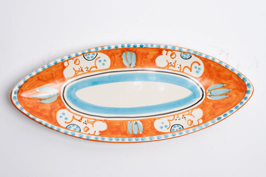 Italian Hand Painted Terracotta Capybara Platter