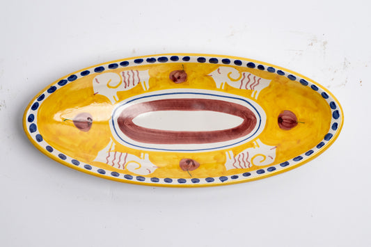 Italian Hand Painted Terracotta Ram Platter