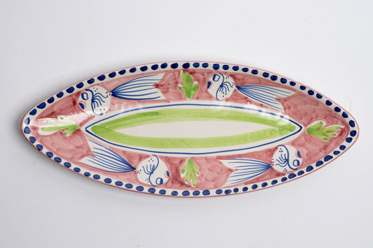 Italian Hand Painted Terracotta Fish Platter
