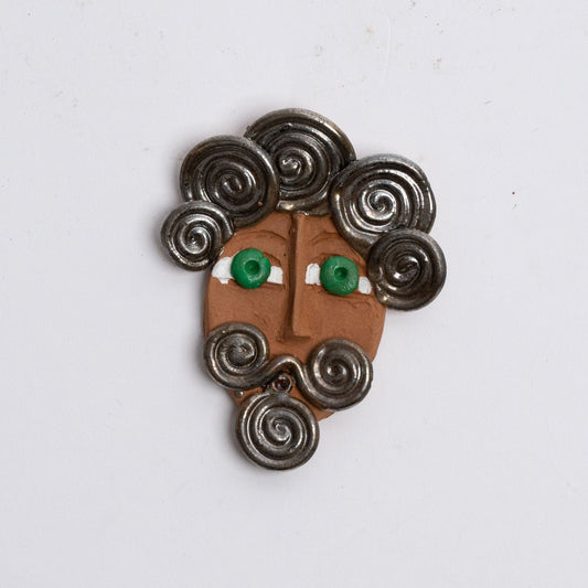 Italian Handcrafted Terracotta Bearded Oracle Ornament