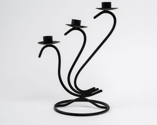 Triple Curved Stem Candlestick