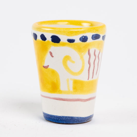 Italian Terracotta Yellow Ram Shot Glass