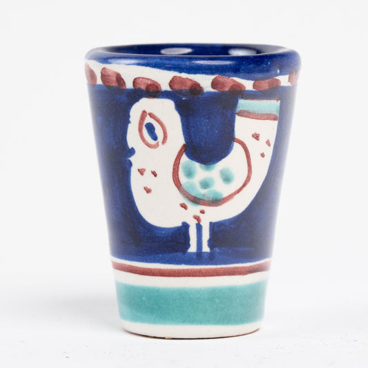 Italian Terracotta Dark Blue Chicken Shot Glass