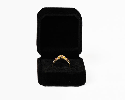 18k Gold Violet Crown Amethyst Ring