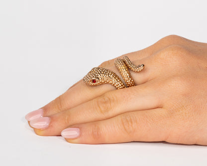 Italian Artisan Gold Snake Ring