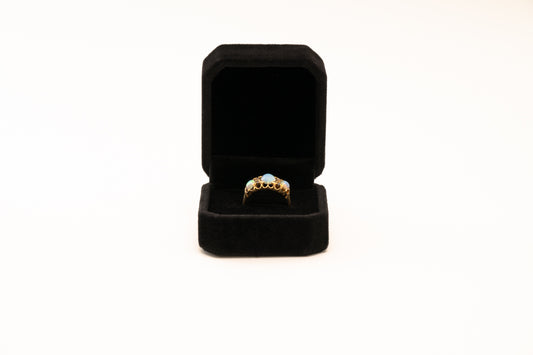 18k Gold Opal Tiara Ring