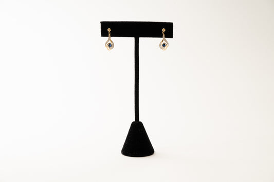 18k Yellow Gold Midnight Dew Drop Earrings