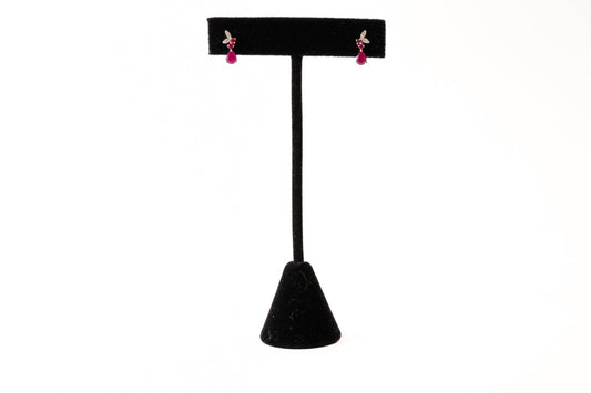 Ruby Petal Drop Earrings