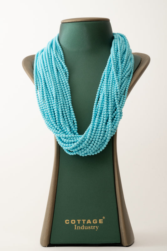 Turquoise Petite Circle Beaded Necklace